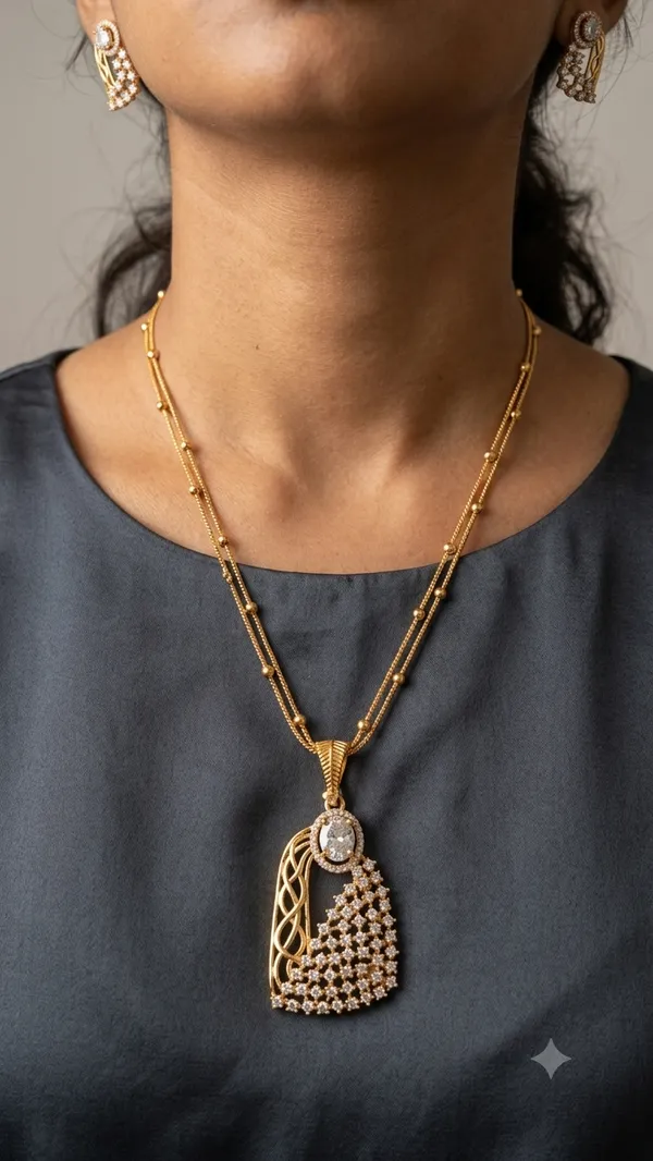 Zarya_Gold_Plated_Chain_Pendant_Set_📐