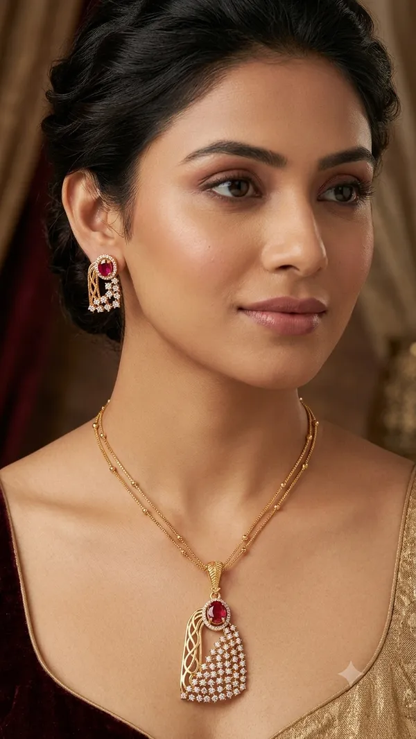 Zarya_Gold_Plated_Chain_Pendant_Set_📐