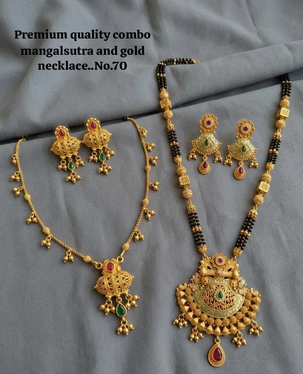 Premium_Quality_Mangalsutra_And_Necklace_Combo_Set_|_Gold_Plated