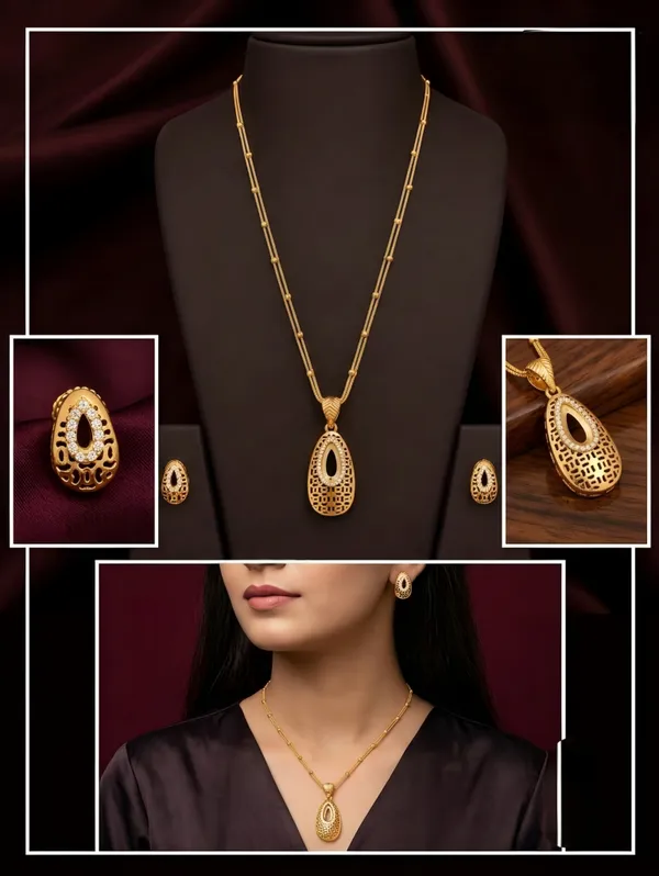 Royal_Teardrop_Filigree_Gold-Plated_Pendant_Set_with_Earrings