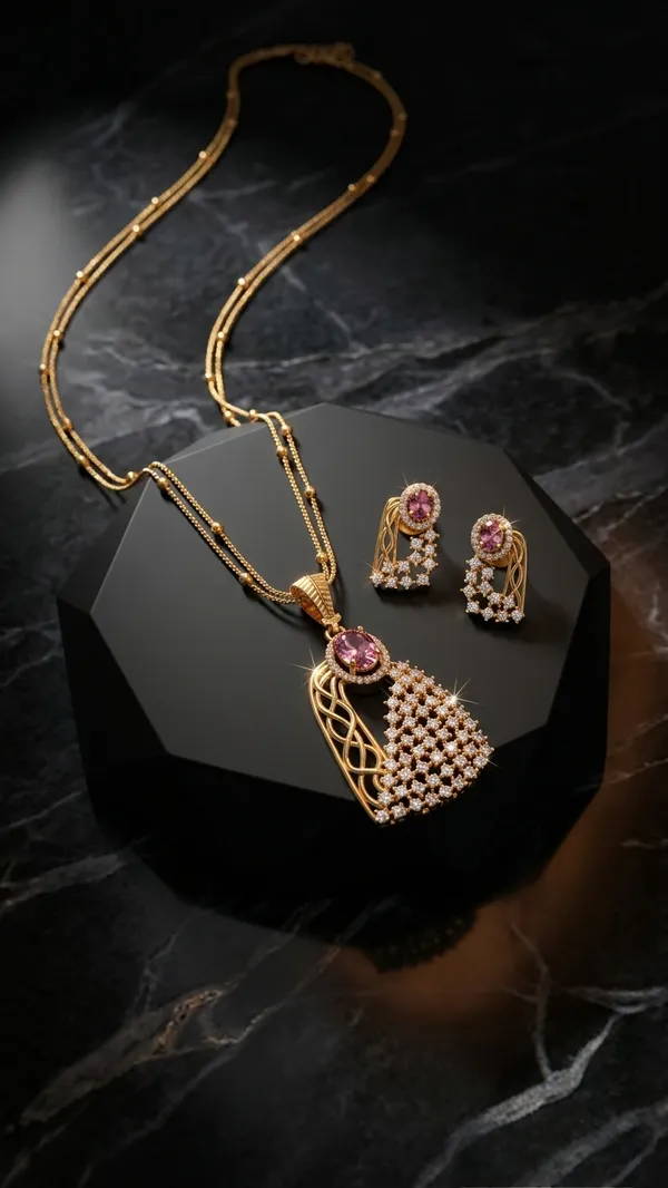 Zarya_Gold_Plated_Chain_Pendant_Set_📐
