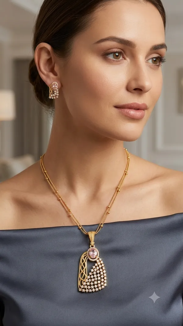 Zarya_Gold_Plated_Chain_Pendant_Set_📐