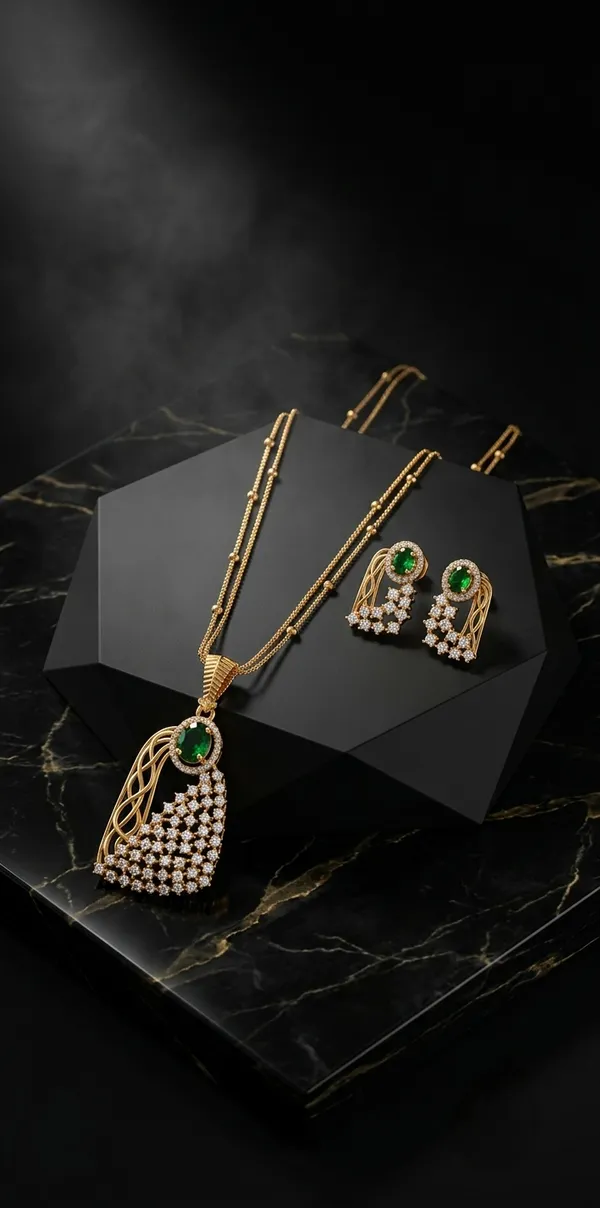 Zarya_Gold_Plated_Chain_Pendant_Set_📐