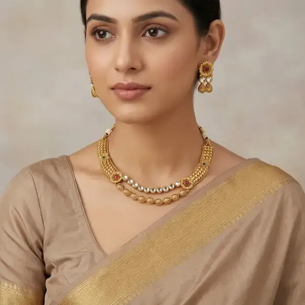 Gold_Plated_Designer_Necklace_With_Earring