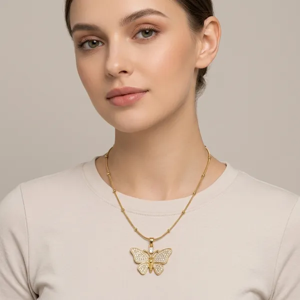 Gold_Plated_And_Steel_Necklace_Set_For_Women