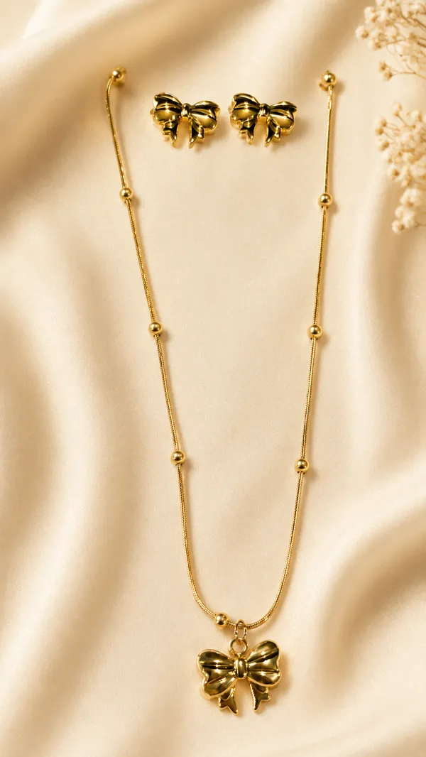 Aakrati_Jewels_Gold-Plated_Bow_Pendant_Necklace_&_Bow_Stud_Earrings_Set_for_Women_&_Girls_|_Elegant_Minimalist_Jewelry_Set