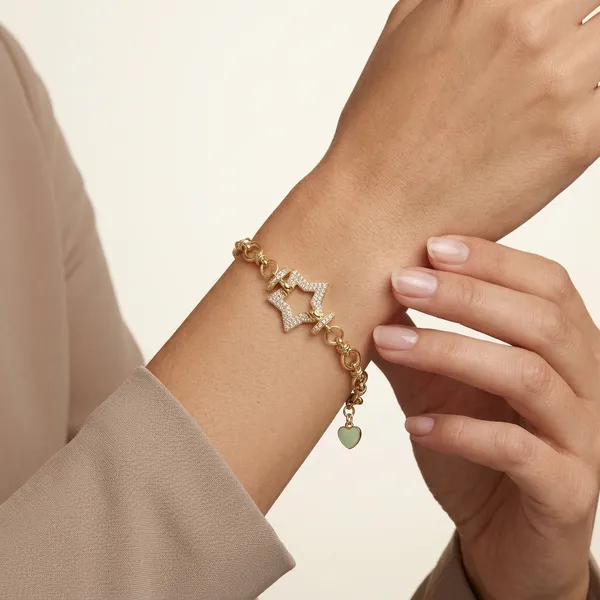 Gold_Plated_And_Steel_Chain_Bracelet_For_Women