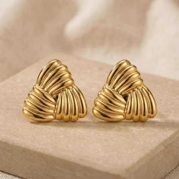 Gold_Plated_And_Steel_Stud_Earrings_For_Women