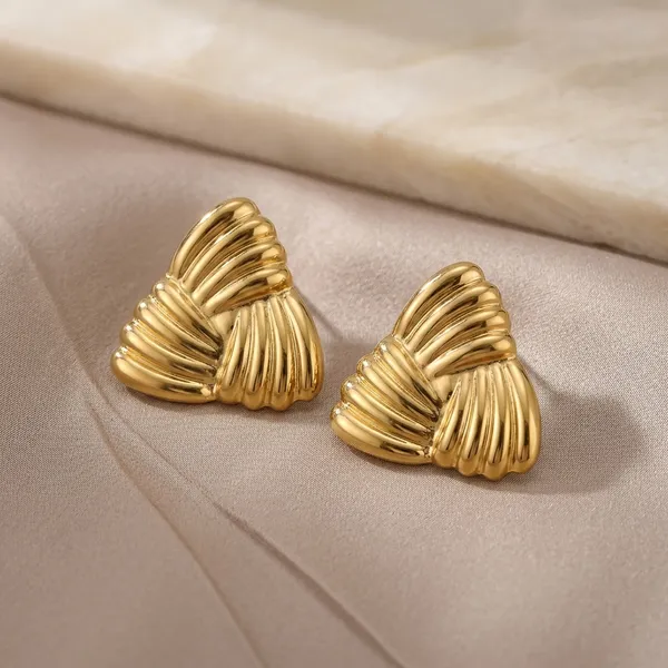 Gold_Plated_And_Steel_Stud_Earrings_For_Women