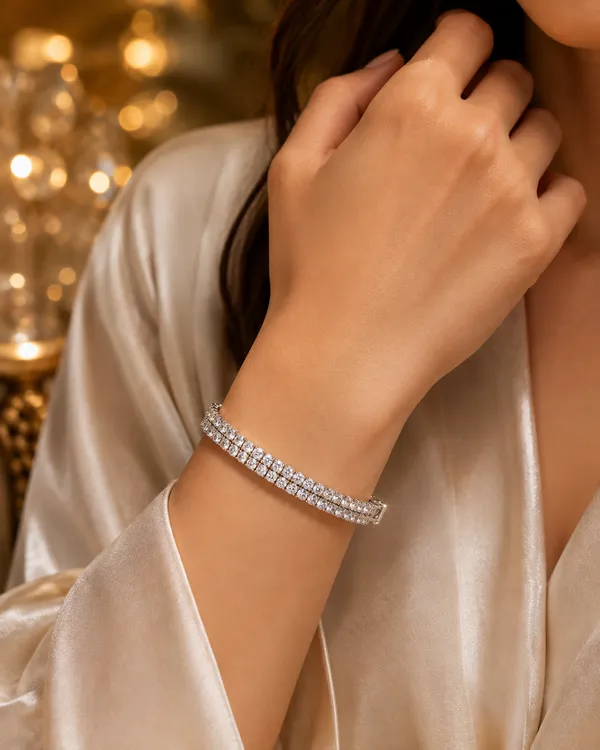 Luxury_Double_Row_Cubic_Zirconia_Tennis_Bracelet_for_Women_�_Silver_Finish