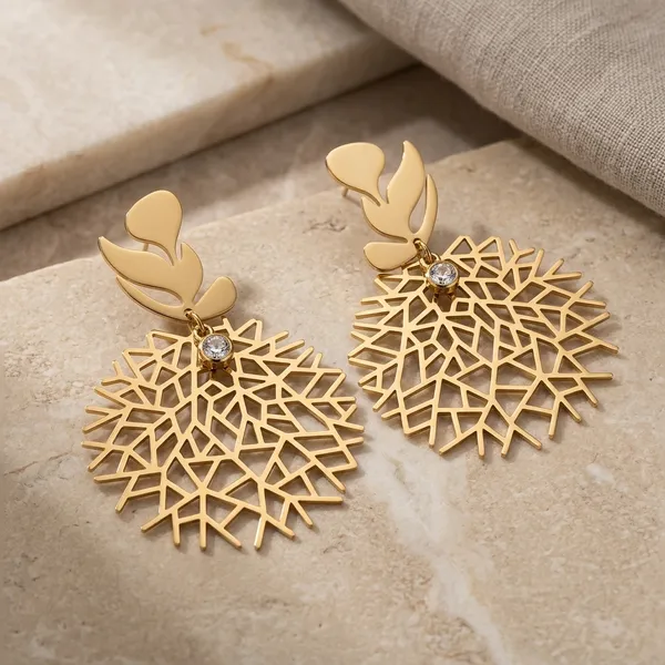 Gold_Plated_And_Steel_Statement_Earrings_For_Women