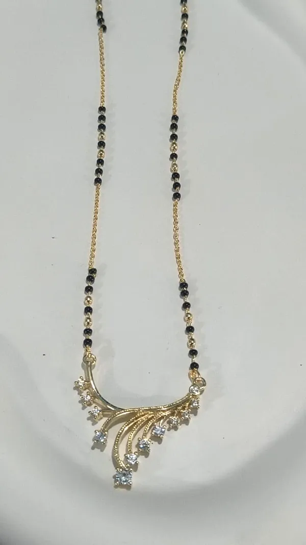 Gold_Finish_CZ_Floral_Mangalsutra_Necklace