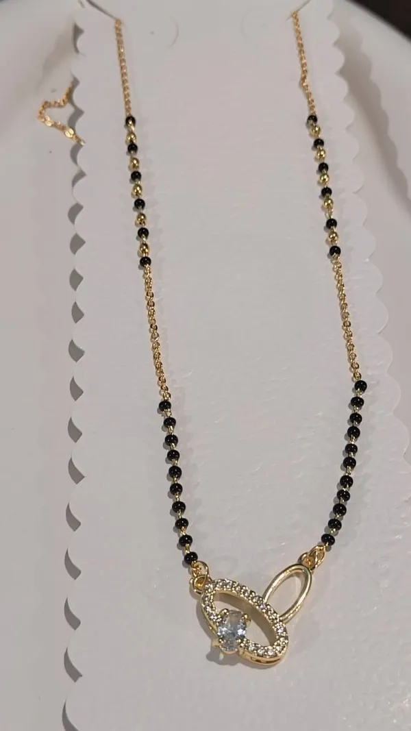Gold_Finish_CZ_Oval_Infinity_Mangalsutra_Necklace