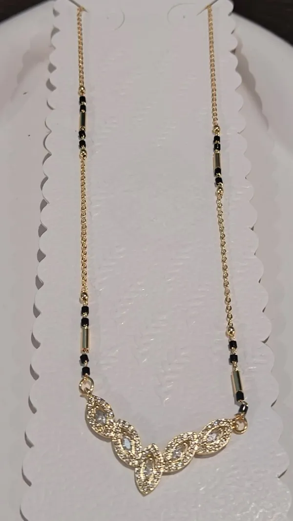 Gold_Finish_CZ_Leaf_Designer_Mangalsutra_Necklace