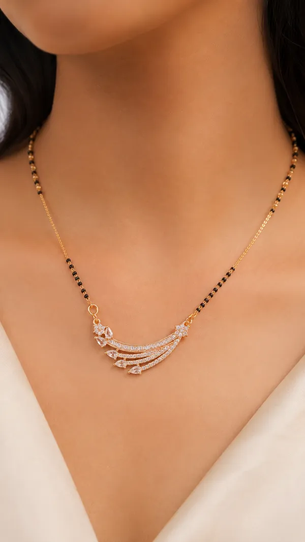 Aakrati_Jewels_Gold-Tone_Crystal_Cascade_Mangalsutra_Necklace
