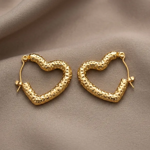 Gold_Plated_And_Steel_Hoop_Earrings_For_Women