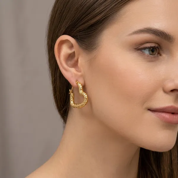 Gold_Plated_And_Steel_Hoop_Earrings_For_Women