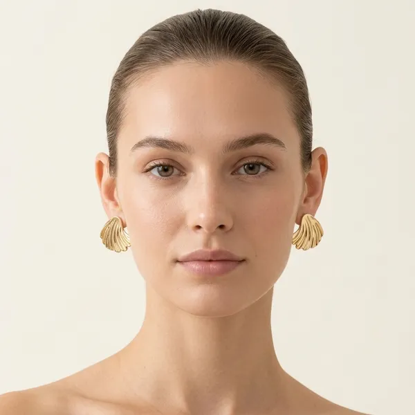 Gold_Plated_And_Steel_Stud_Earrings_For_Women