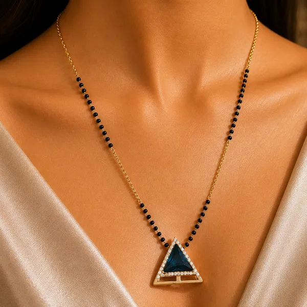 Gold_Finish_Blue_Triangle_Crystal_Designer_Mangalsutra_Necklace