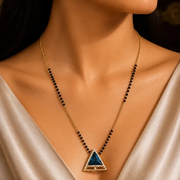 Gold_Finish_Blue_Triangle_Crystal_Designer_Mangalsutra_Necklace