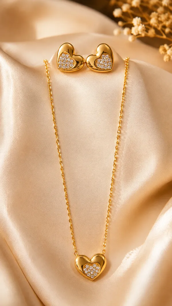 Crystal_Heart_Pendant_Necklace_&_Stud_Earrings_Set_�_Gold_Plated