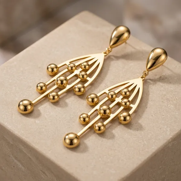 Gold_Plated_And_Steel_Dangle_Earrings_For_Women