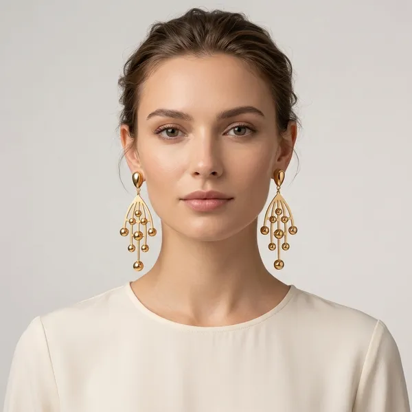 Gold_Plated_And_Steel_Dangle_Earrings_For_Women