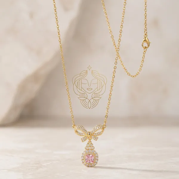 Gold_Plated_And_Steel_Pendant_Necklace_For_Women
