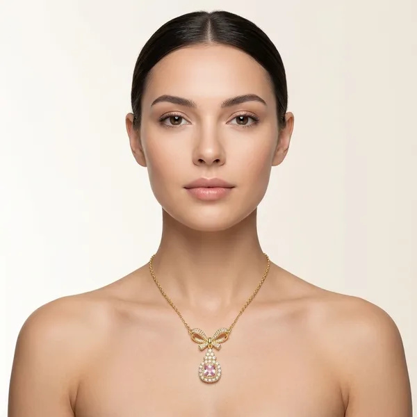 Gold_Plated_And_Steel_Pendant_Necklace_For_Women