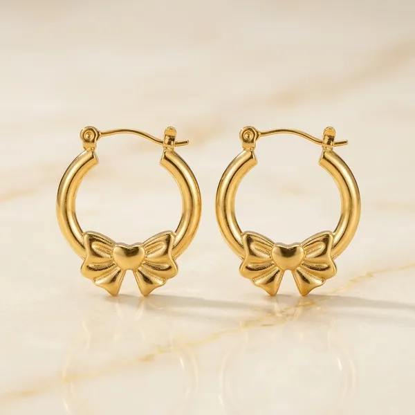 Gold_Plated_And_Steel_Hoop_Earrings_For_Women