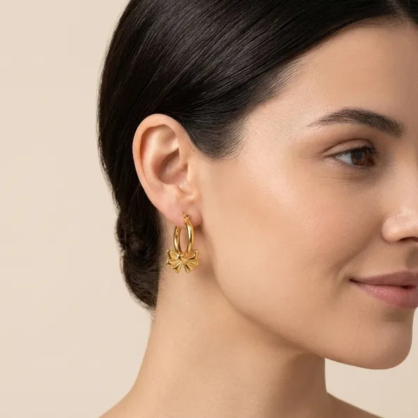 Gold_Plated_And_Steel_Hoop_Earrings_For_Women