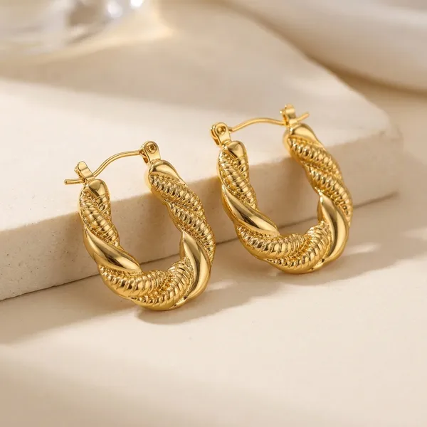 Gold_Plated_And_Steel_Hoop_Earrings_For_Women