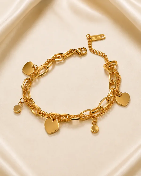 Anti-Tarnish_Layered_Heart_Charm_Bracelet