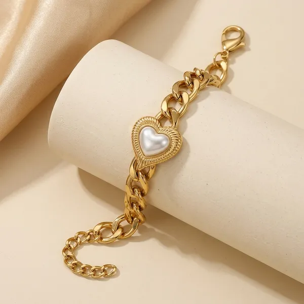 Gold_Plated_And_Steel_Chain_Bracelet_For_Women