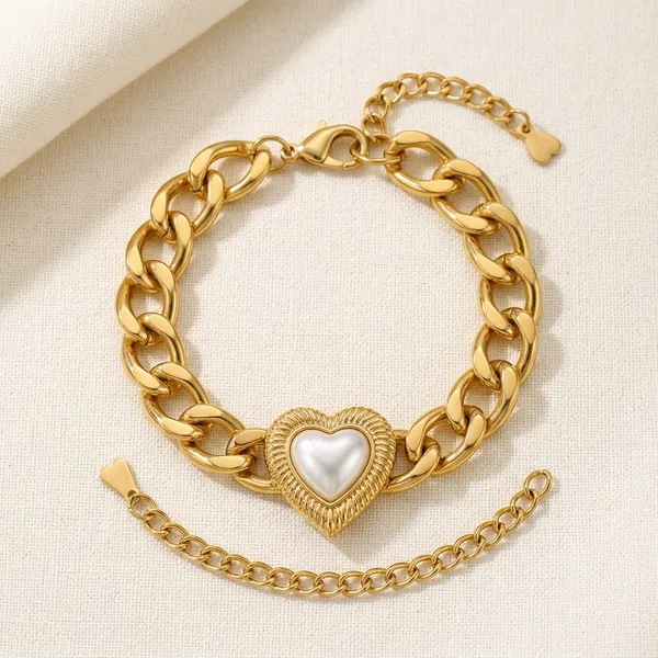 Gold_Plated_And_Steel_Chain_Bracelet_For_Women