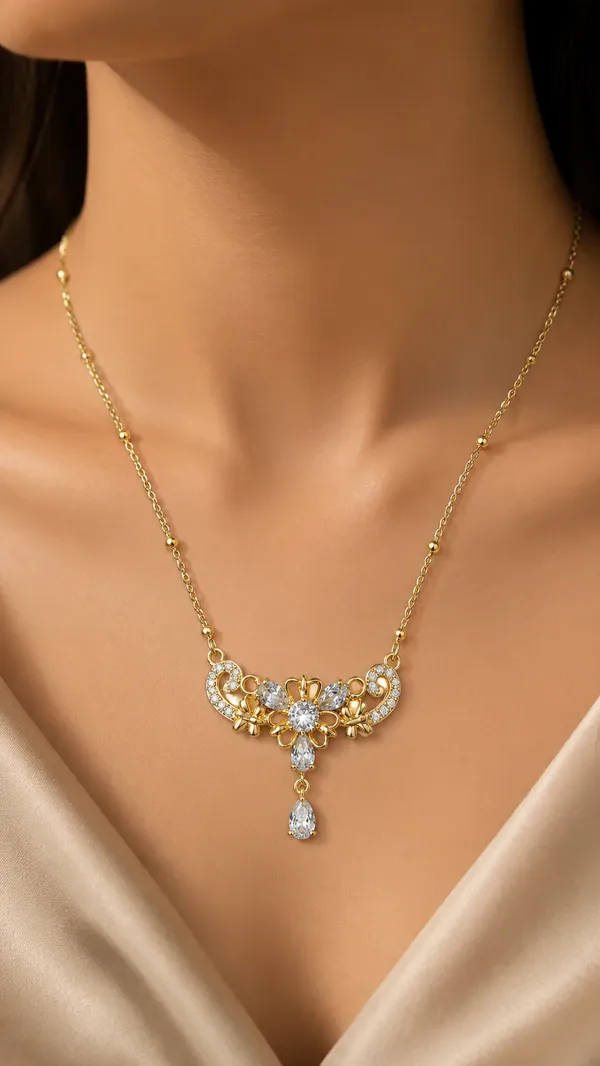 Gold_Plated_And_Steel_Necklace_For_Women