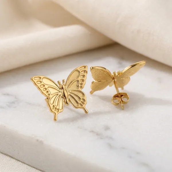 Gold_Plated_And_Steel_Stud_Earrings_For_Women
