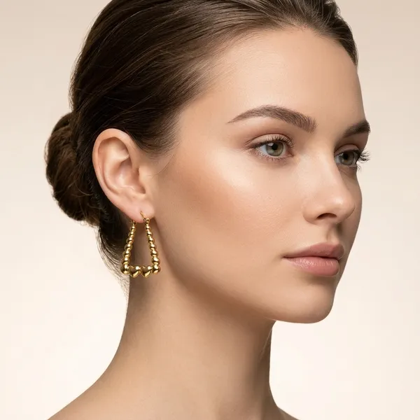 Gold_Plated_And_Steel_Hoop_Earrings_For_Women