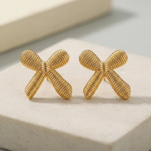 Gold_Plated_And_Steel_Stud_Earrings_For_Women