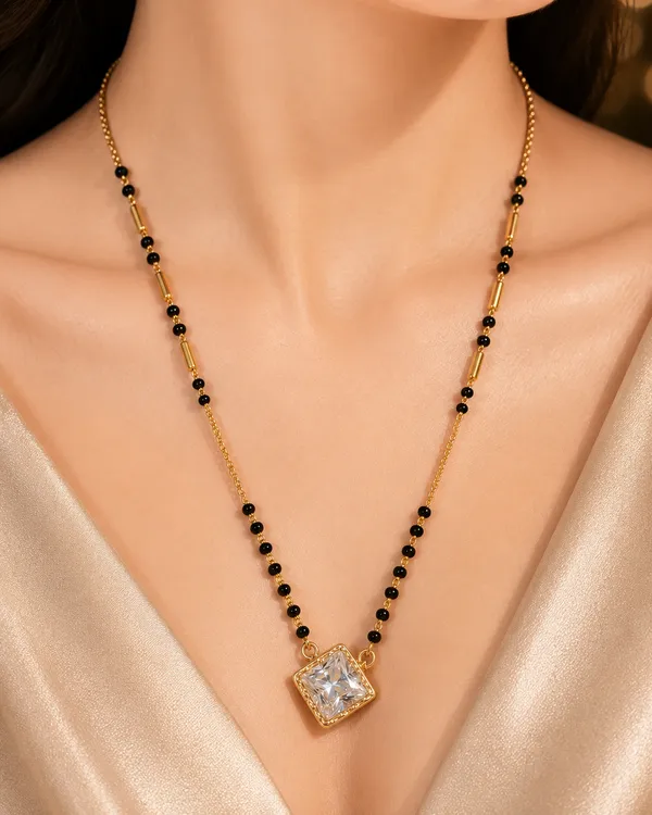 Gold_Finish_Solitaire_Square_Crystal_Mangalsutra_Necklace
