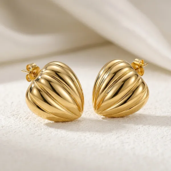 Gold_Plated_And_Steel_Stud_Earrings_For_Women