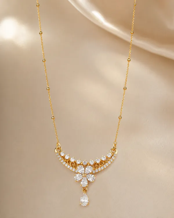 Gold_Plated_And_Steel_Pendant_Necklace_For_Women