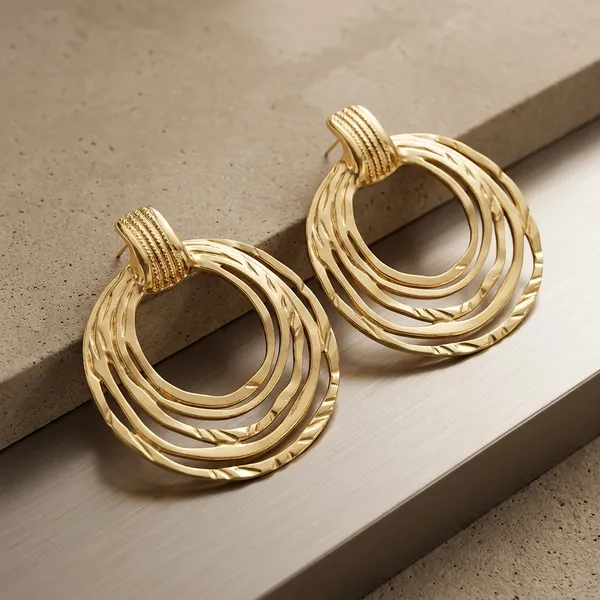 Gold_Plated_And_Steel_Hoop_Earrings_For_Women