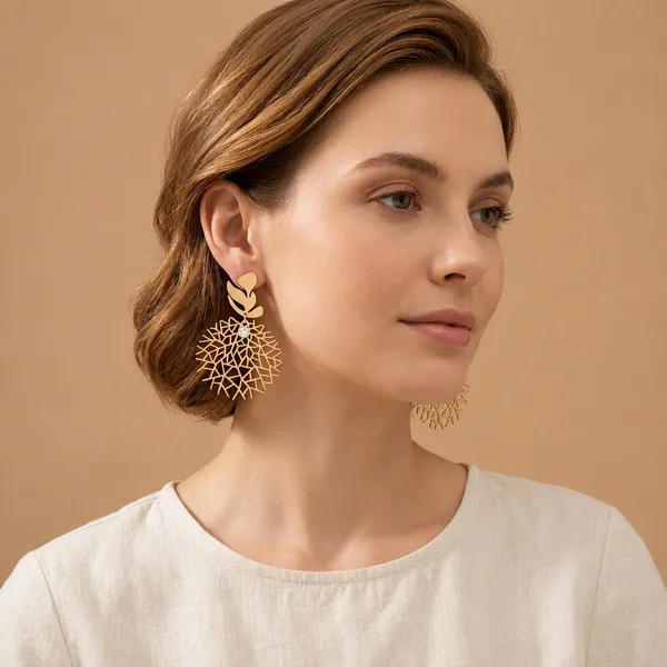 Gold_Plated_And_Steel_Statement_Earrings_For_Women