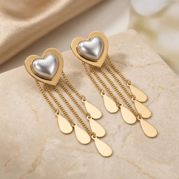 Gold_Plated_And_Steel_Drop_Earrings_For_Women