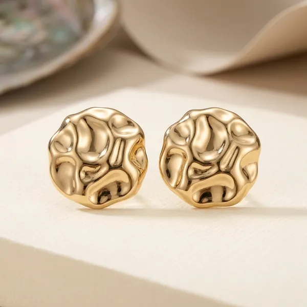 Gold_Plated_And_Steel_Stud_Earrings_For_Women