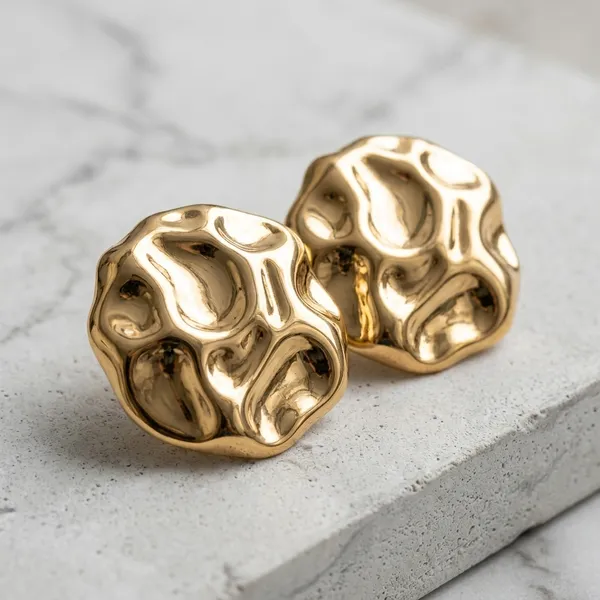 Gold_Plated_And_Steel_Stud_Earrings_For_Women