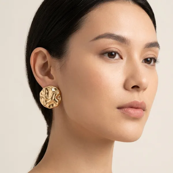 Gold_Plated_And_Steel_Stud_Earrings_For_Women