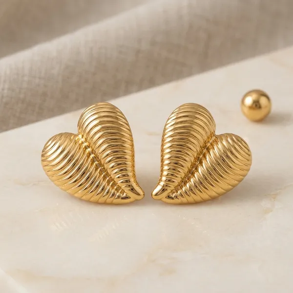 Gold_Plated_And_Steel_Stud_Earrings_For_Women