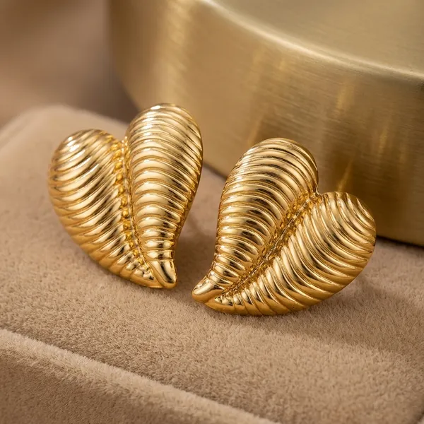 Gold_Plated_And_Steel_Stud_Earrings_For_Women